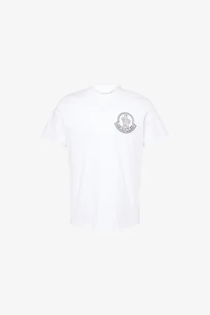 Moncler Mens Logo-Print Crewneck Cotton T-Shirt