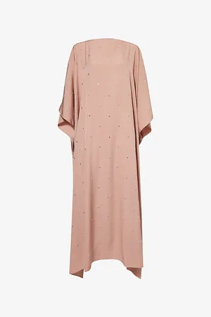 Stella McCartney Womens Ramadan Crystal-Embellished Woven Kaftan Maxi Dress