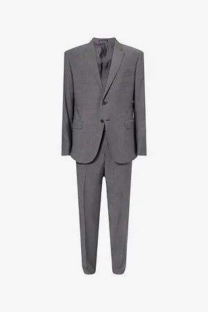 Emporio Armani Mens M Line Sharkskin Single-Breasted Wool Suit