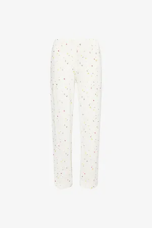 THE NAP CO Womens Ditsy Straight-Leg Stretch-Jersey Pyjama Bottoms