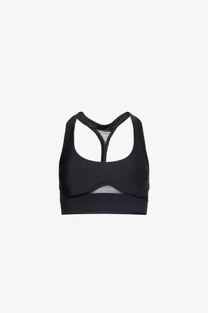alo Womens Airlift Rebel Mesh-Panelled Stretch-Woven Bra