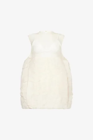 Khaite Womens Blair Sheer Silk-Linen Mini Dress