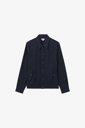 Reiss Mens Cadiz Elasticated-Hem Linen Overshirt