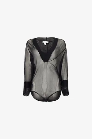 Alaïa Womens Hooded Long-Sleeves Knitted Bodysuit