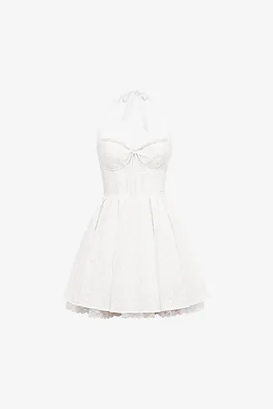 House Of Cb Womens Harriet Halter Cotton-Blend Mini Dress