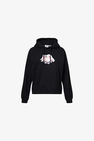 Obey Womens Bull Dog Kangaroo-Pocket Cotton-Blend Hoody