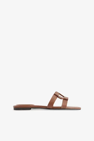Simkhai Womens Monogram Leather Sandals