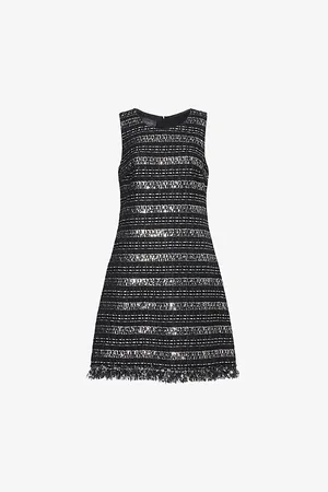 Giambattista Valli Womens Sequin-Embellished Sleeveless Woven-Blend Mini Dress