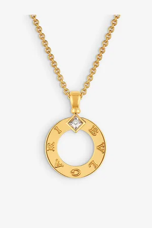 Bvlgari 18ct Yellow-Gold and 0.09ct Brilliant-Cut Diamond Pendant Necklace