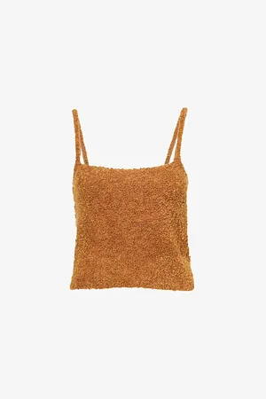 Represent Womens Breeze Teddy-Bear Texture Woven Cami Top