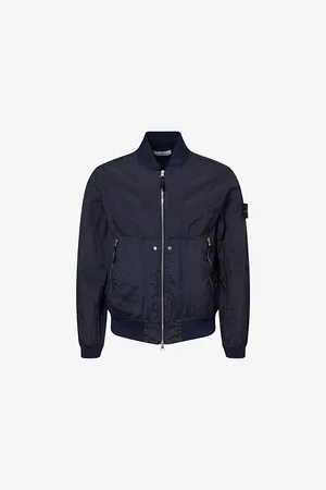 Stone Island Mens Logo-Patch Regular-Fit Shell Bomber Jacket