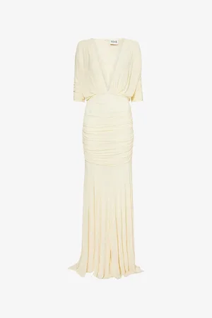 TOVE Womens Devi Gathered Stretch-Jersey Maxi Dress