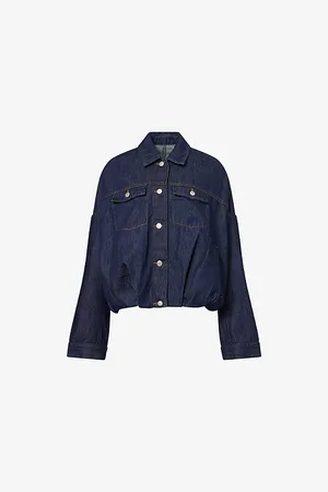 DRIES VAN NOTEN Womens Vesto Gathered-Hem Denim Jacket