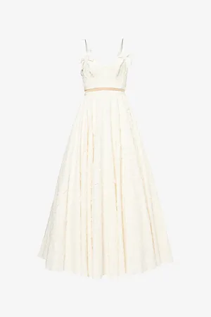 Giambattista Valli Womens Embroidered Corseted Woven-Blend Maxi Dress