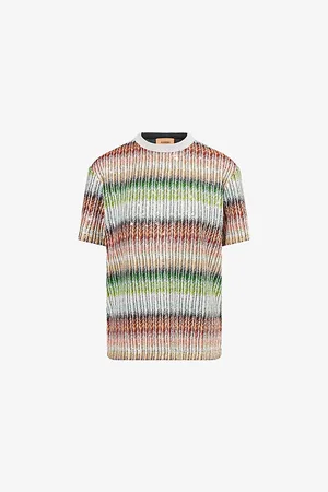 Missoni Womens Striped Sequin-Embellished Knitted T-Shirt
