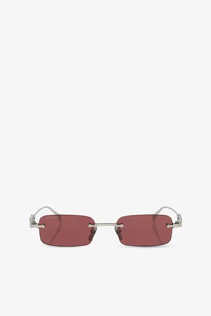 Gucci Gg1808S Rectangle-Frame Metal Sunglasses