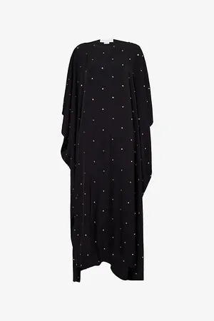 Stella McCartney Womens Crystal-Embellished Kaftan-Sleeves Woven Maxi Dress
