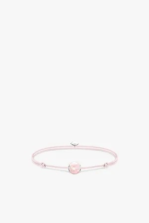 Thomas Sabo Womens Karma Secret 925 Sterling-Silver and Rose-Quartz Bead Bracelet