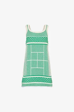Lacoste Womens Lana Sleeveless Knitted Mini Dress