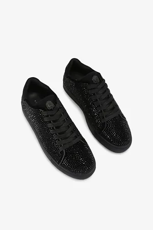 Kurt Geiger Mens Lennon Crystal Woven Low-Top Trainers