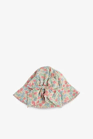 Konges Sløjd Elin Bow Flower-Print Cotton Sun Hat