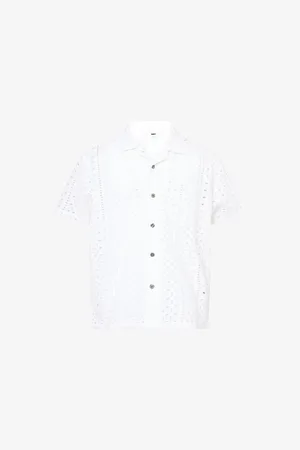 Obey Mens Ayers Embroidered Cotton-Poplin Shirt