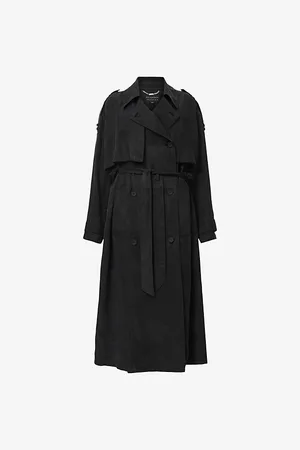 AllSaints Womens Linnie Belted Woven Trench Coat