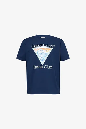 Casablanca Mens Crewneck Cotton-Jersey T-Shirt