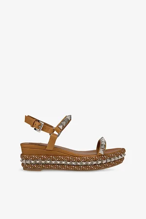 Christian Louboutin Womens Pyraclou 60 Leather Espadrilles