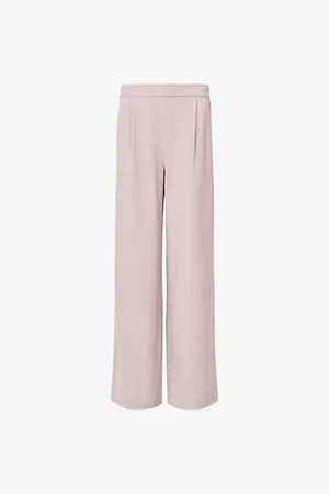 AllSaints Womens Aleida Wide-Leg Mid-Rise Recycled Polyester-Blend Trousers