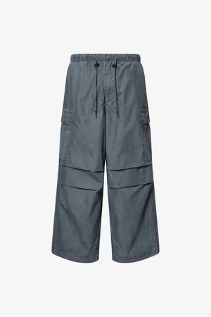 Obey Mens Giant Cargo Wide-Leg Cotton-Blend Trousers