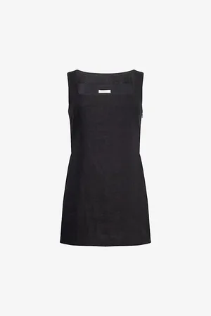POSSE Womens Alice Square-Neck Linen Mini Dress