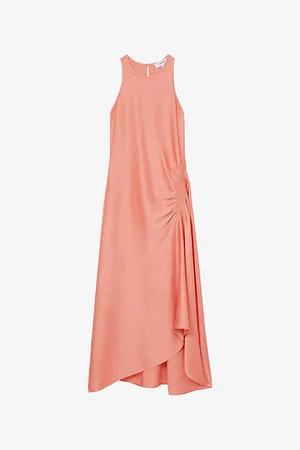 Reiss Womens Anessa Sleeveless Satin Midi Dress