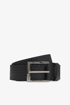 HUGO BOSS Mens Brand-Engraved Leather Belt