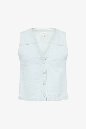 RAG&BONE Womens Juliana Textured Denim Vest