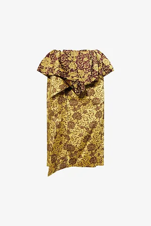 DRIES VAN NOTEN Womens Santi Floral-Jacquard Wrap Woven Midi Skirt