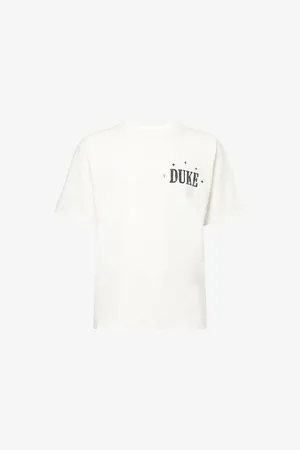 Duke & Dexter Mens Brand-Print Crewneck Cotton-Jersey T-Shirt
