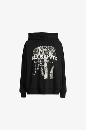 AllSaints Womens Kit Talon Tiger-Print Organic Cotton-Jersey Hoody