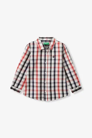 Benetton Check-Print Long-Sleeve Cotton-Poplin Shirt 18 Months - 6 Years