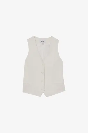 Reiss Womens Devon V-Neck Woven Waistcoat