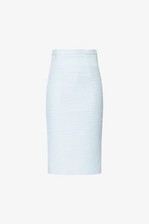 Roland Mouret Womens Regular-Fit Boucle Midi Pencil Skirt