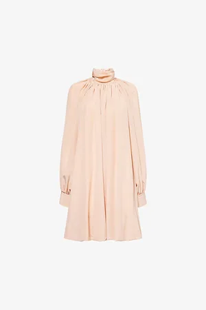 Stella McCartney Womens Balloon-Sleeves Halterneck Silk Mini Dress