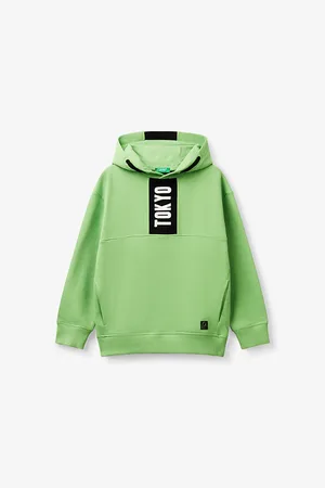 Benetton Relaxed-Fit Slogan-Print Cotton-Jersey Hoody 6-14 Years