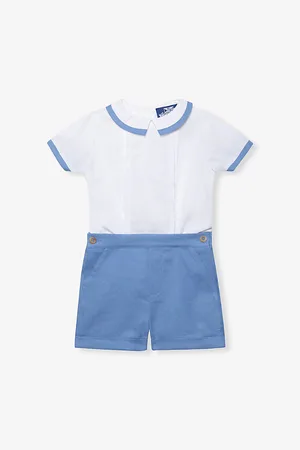 FrenchTrotters Rupert Contrast-Trim Cotton Romper 3 Months - 7 Years