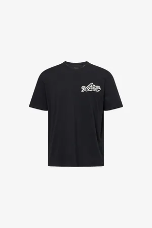 Avirex Mens Script Tee Logo-Embroidered Cotton T-Shirt