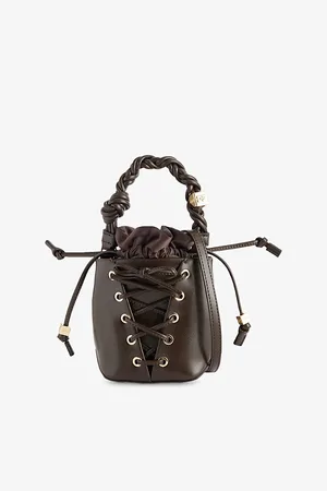 Ganni Womens Bou Faux-Leather Bucket Bag