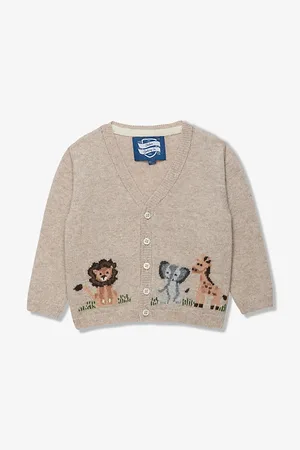 FrenchTrotters Augustus Friends V-Neck Knitted Cardigan 3-24 Months
