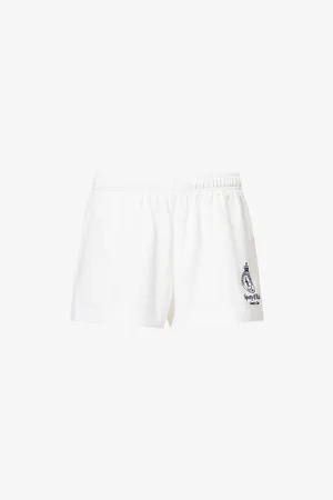 Sporty & Rich Womens Riding Disco Cotton-Jersey Shorts