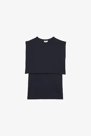 Reiss Womens Carmen Double-Layer Sleeveless Jersey Top