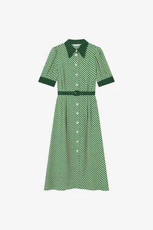 LK Bennett Womens Valerie Polka-Dot Petite Woven Midi Dress